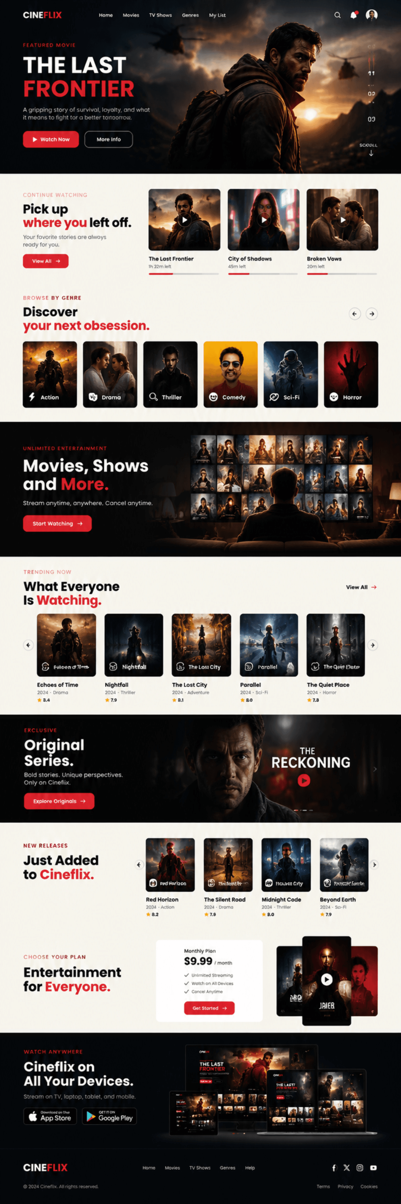 Cineflix website concept preview