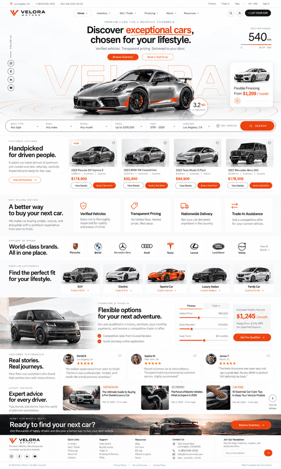 Velora Motors website concept preview